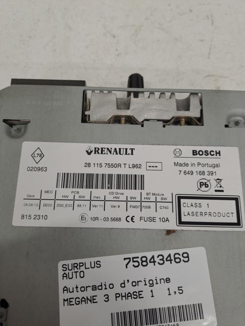 Image Autoradio d'origine - RENAULT MEGANE 3