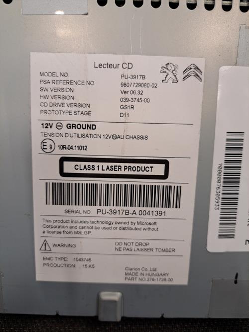 Image Chargeur CD - PEUGEOT 508 1 SW