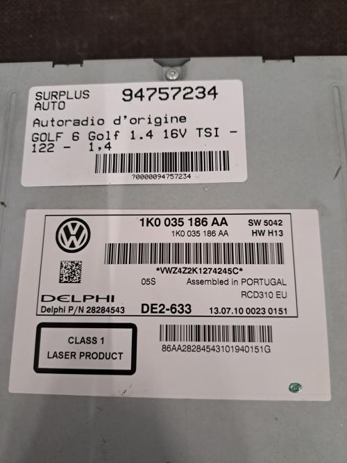 Image Autoradio d'origine - VOLKSWAGEN GOLF 6