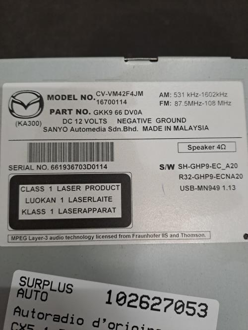 Image Autoradio d'origine - MAZDA CX5 1
