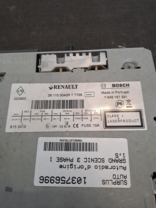 Image Autoradio d'origine - RENAULT GRAND SCENIC 3