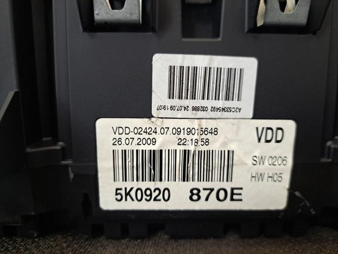 Image Compteur - VOLKSWAGEN GOLF 6