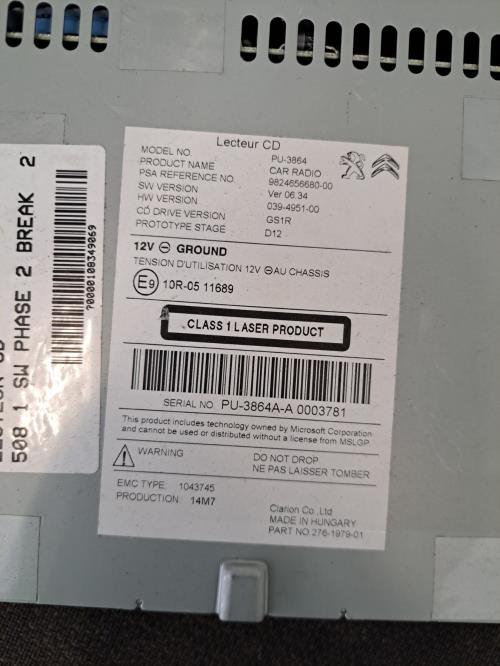 Image Chargeur CD - PEUGEOT 508 1 SW