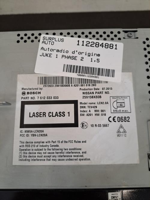 Image Autoradio d'origine - NISSAN JUKE 1