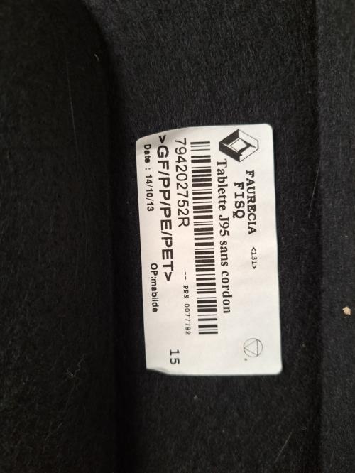 Image Plage arriere - RENAULT SCENIC 3