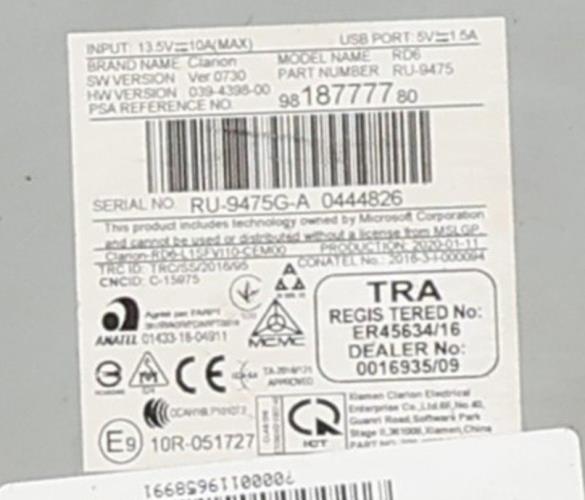 Image Autoradio d'origine - CITROEN C3 3