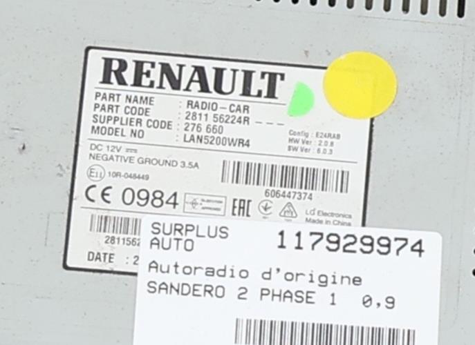 Image Autoradio d'origine - DACIA SANDERO 2