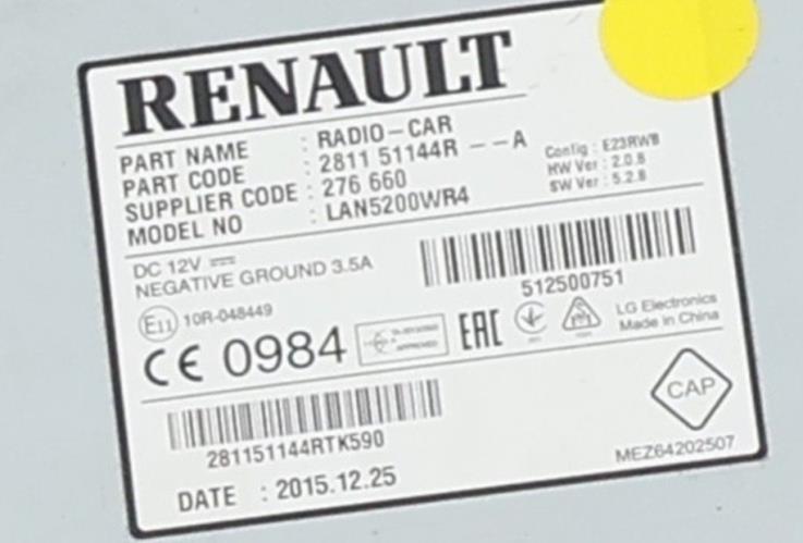 Image Autoradio d'origine - RENAULT CAPTUR 1