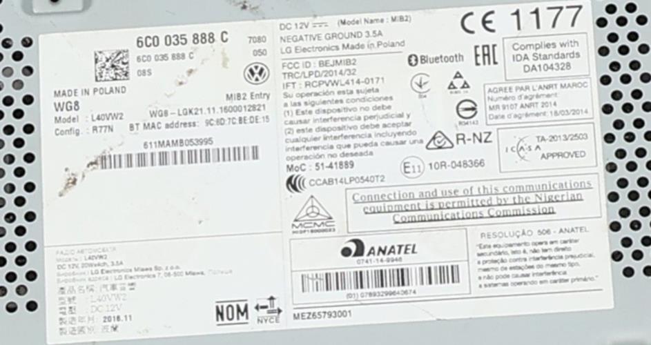 Image Autoradio d'origine - VOLKSWAGEN POLO 5