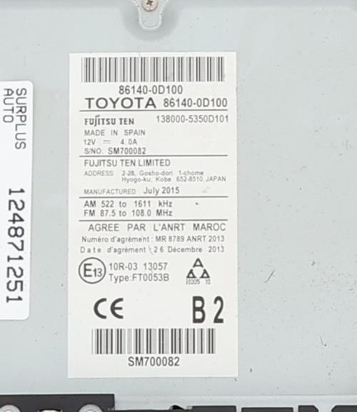 Image Autoradio d'origine - TOYOTA YARIS 3