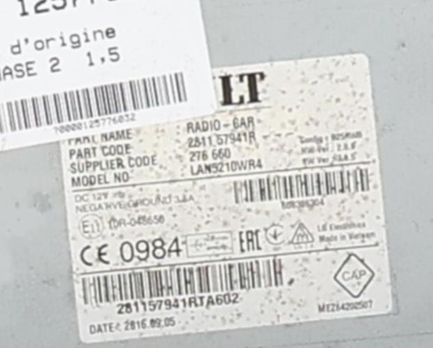 Image Autoradio d'origine - RENAULT CLIO 4