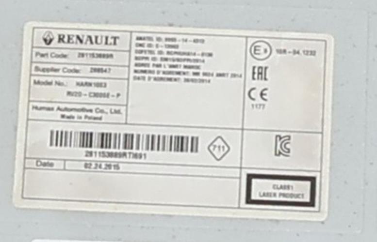 Image Autoradio d'origine - DACIA LOGAN MCV 2
