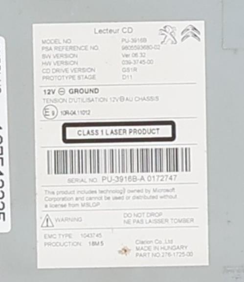 Image Chargeur CD - CITROEN C4 2