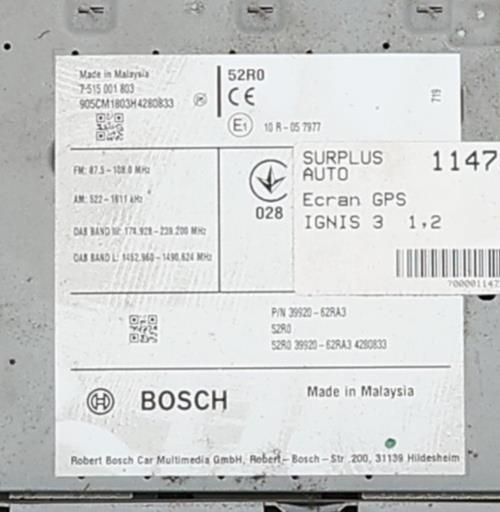 Image Autoradio d'origine - SUZUKI IGNIS 3