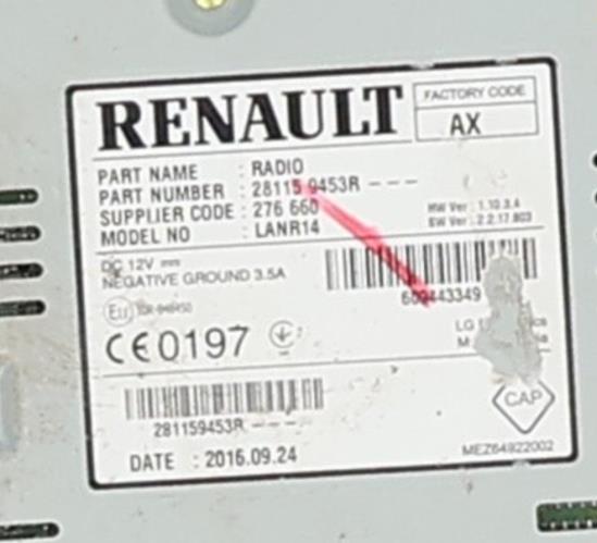 Image Autoradio d'origine - RENAULT MEGANE 4