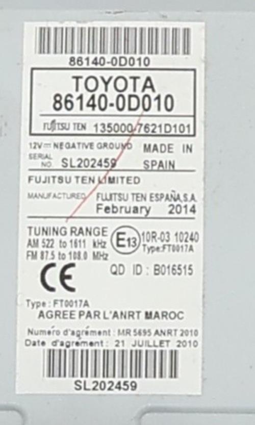 Image Autoradio d'origine - TOYOTA YARIS 3