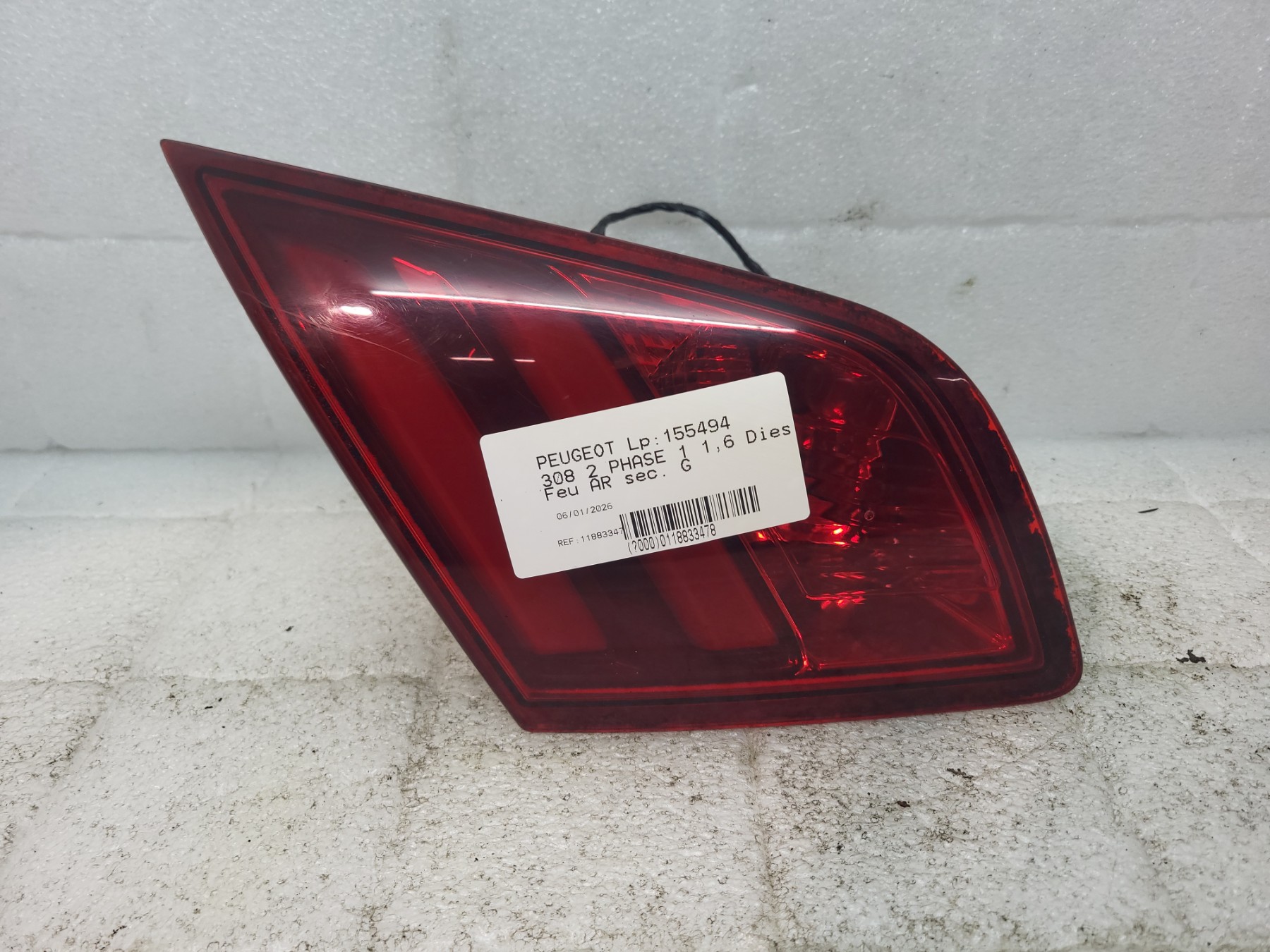 Feu arriere secondaire gauche (feux) peugeot 308 2 phase 1