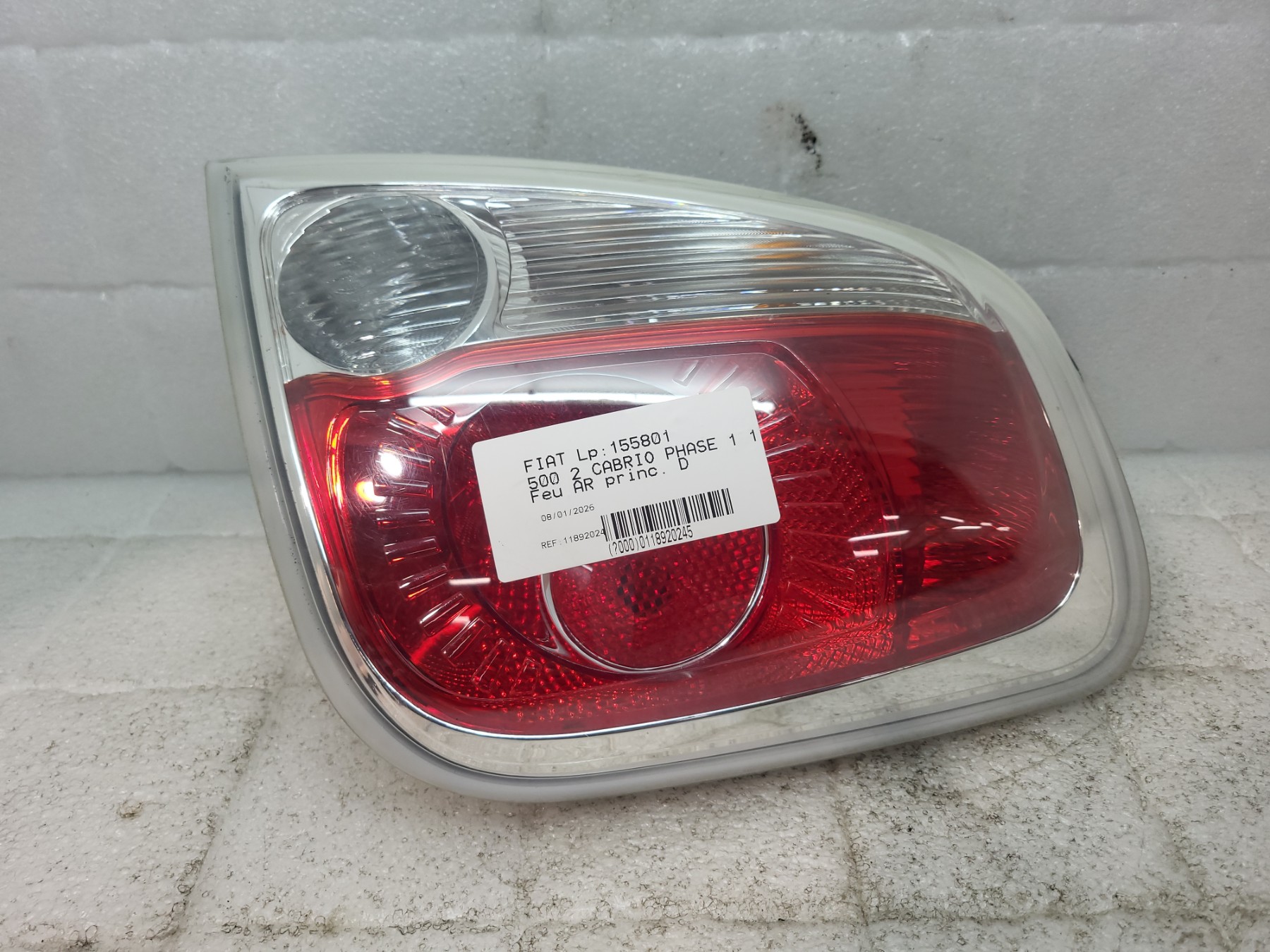 Feu arriere principal droit (feux) fiat 500 2 cabrio phase 1