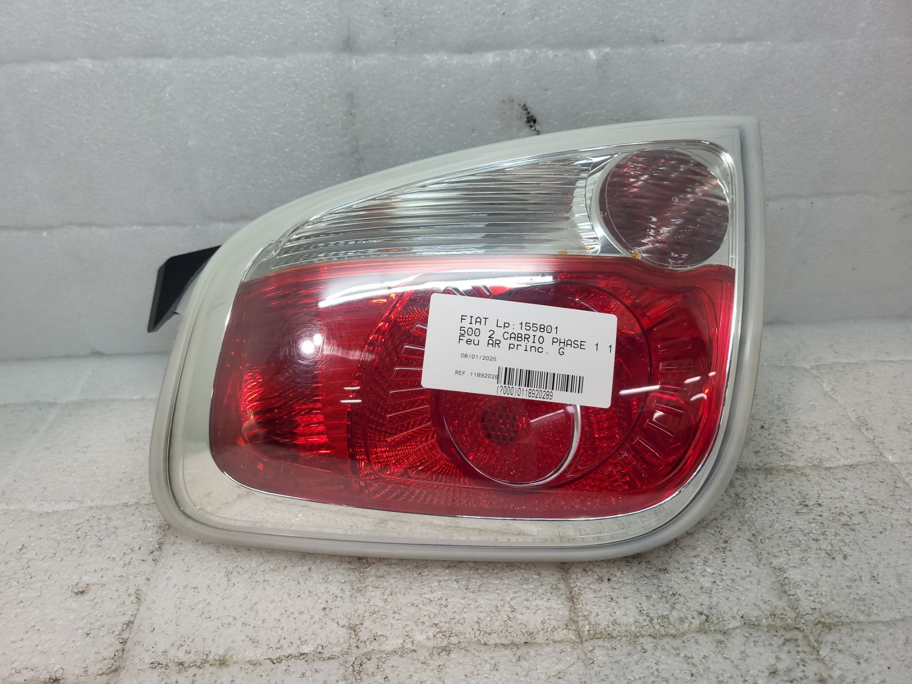 Feu arriere principal gauche (feux) fiat 500 2 cabrio phase 1