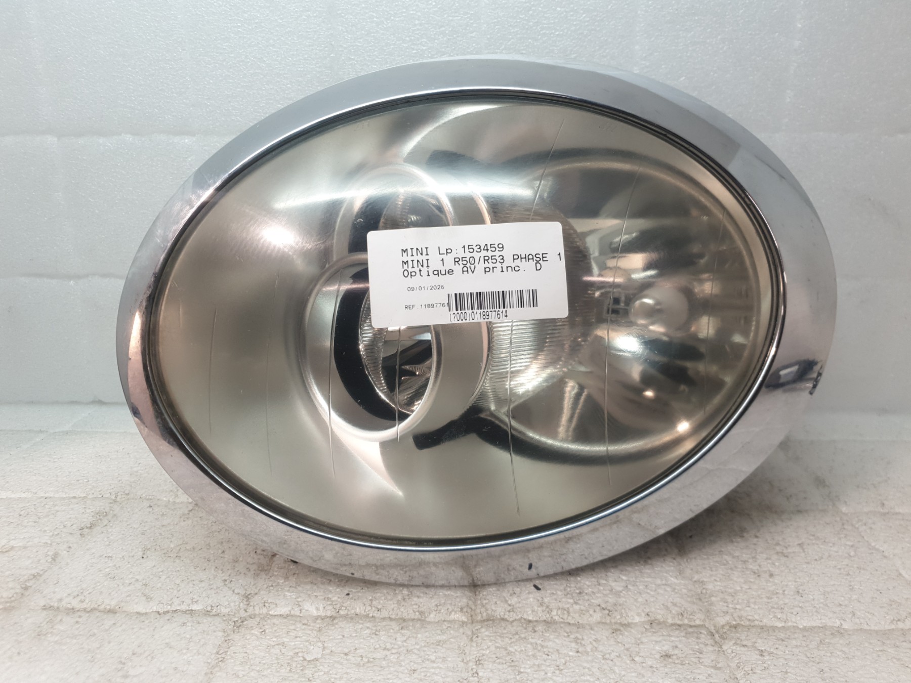 Optique avant principal droit (feux)(phare) mini mini 1 r50/r53 phase 1
