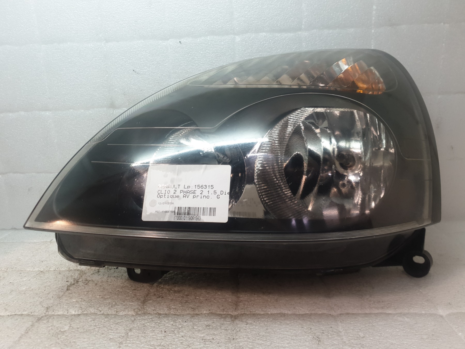 Optique avant principal gauche (feux)(phare) renault clio 2 phase 2