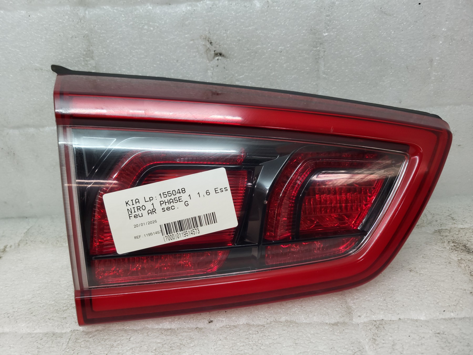 Feu arriere secondaire gauche (feux) kia niro 1 phase 1