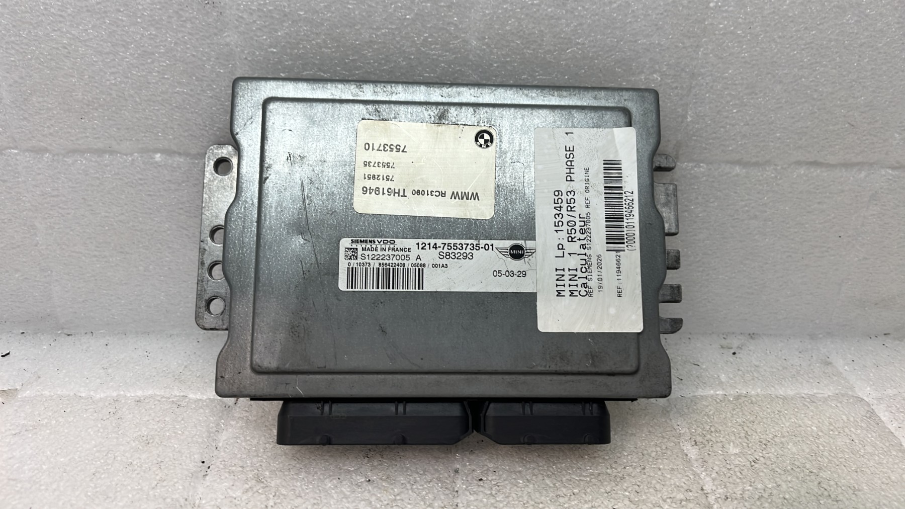 Calculateur mini mini 1 r50/r53 phase 1