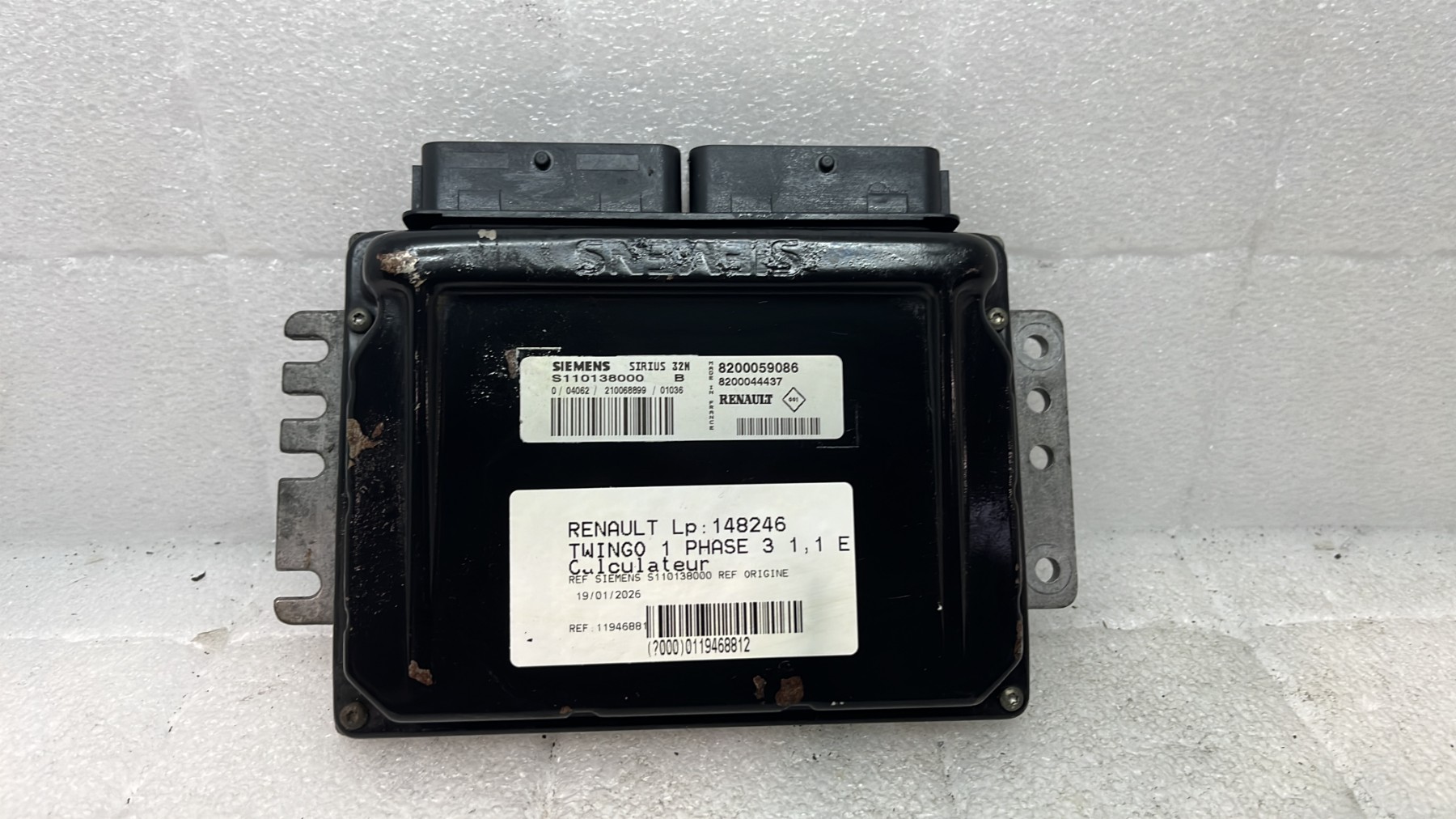 Calculateur renault twingo 1 phase 3