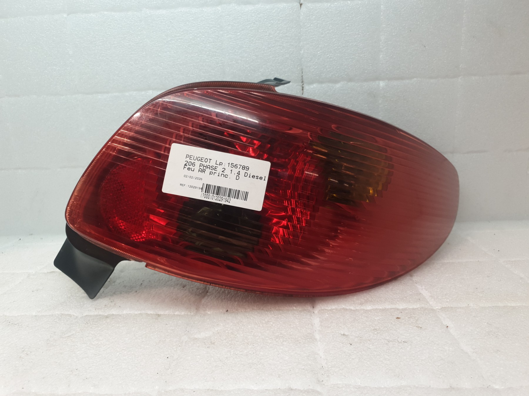 Feu arriere principal droit (feux) peugeot 206 phase 2