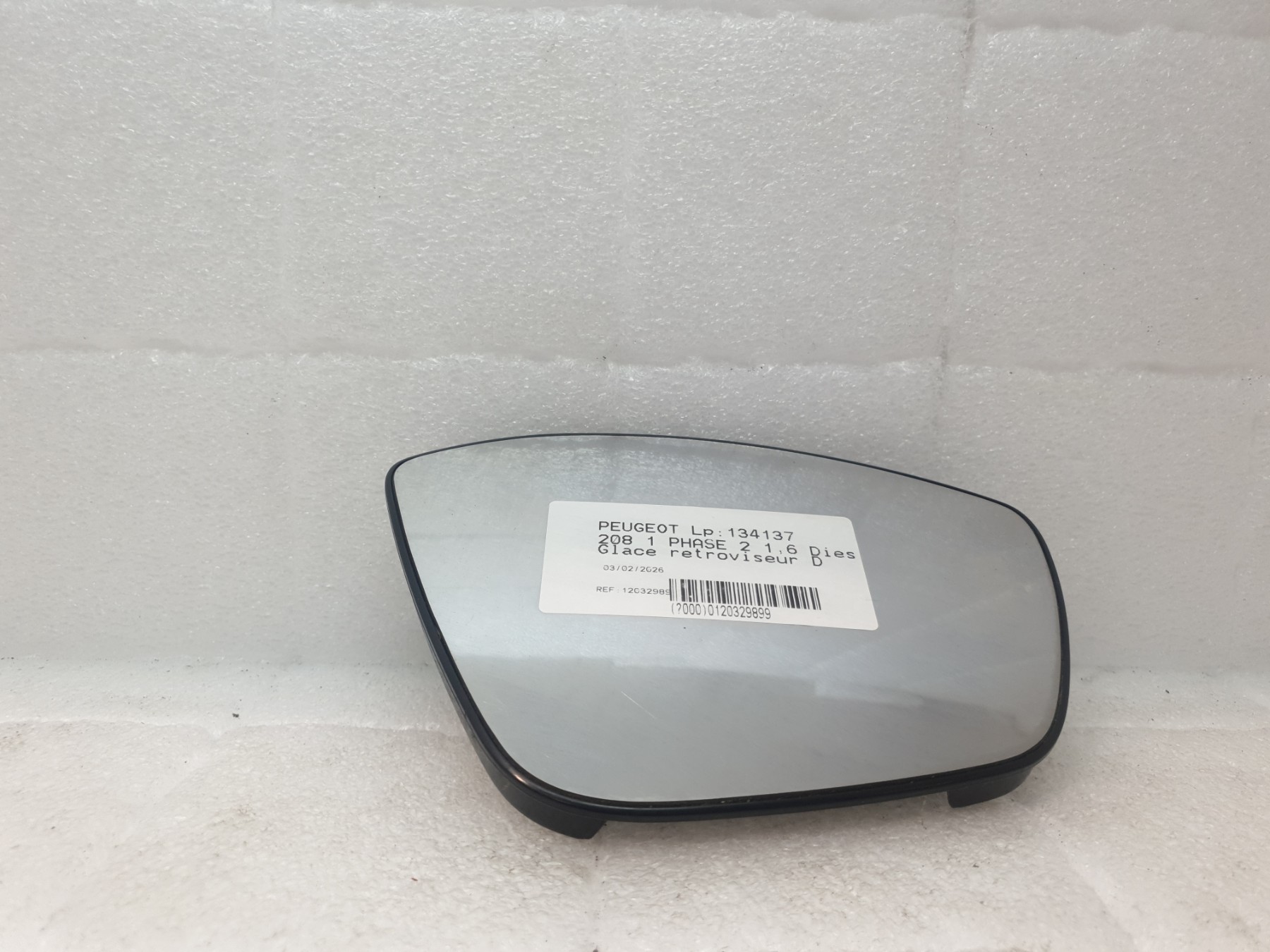Glace retroviseur droit peugeot 208 1 phase 2