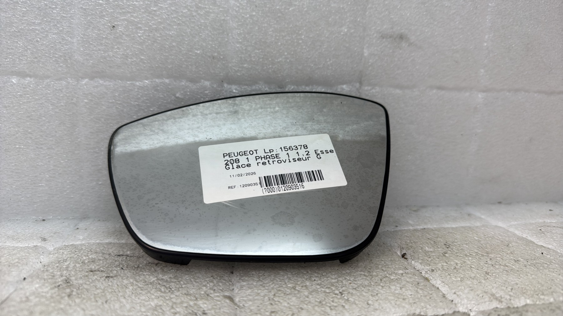 Glace retroviseur gauche peugeot 208 1 phase 1