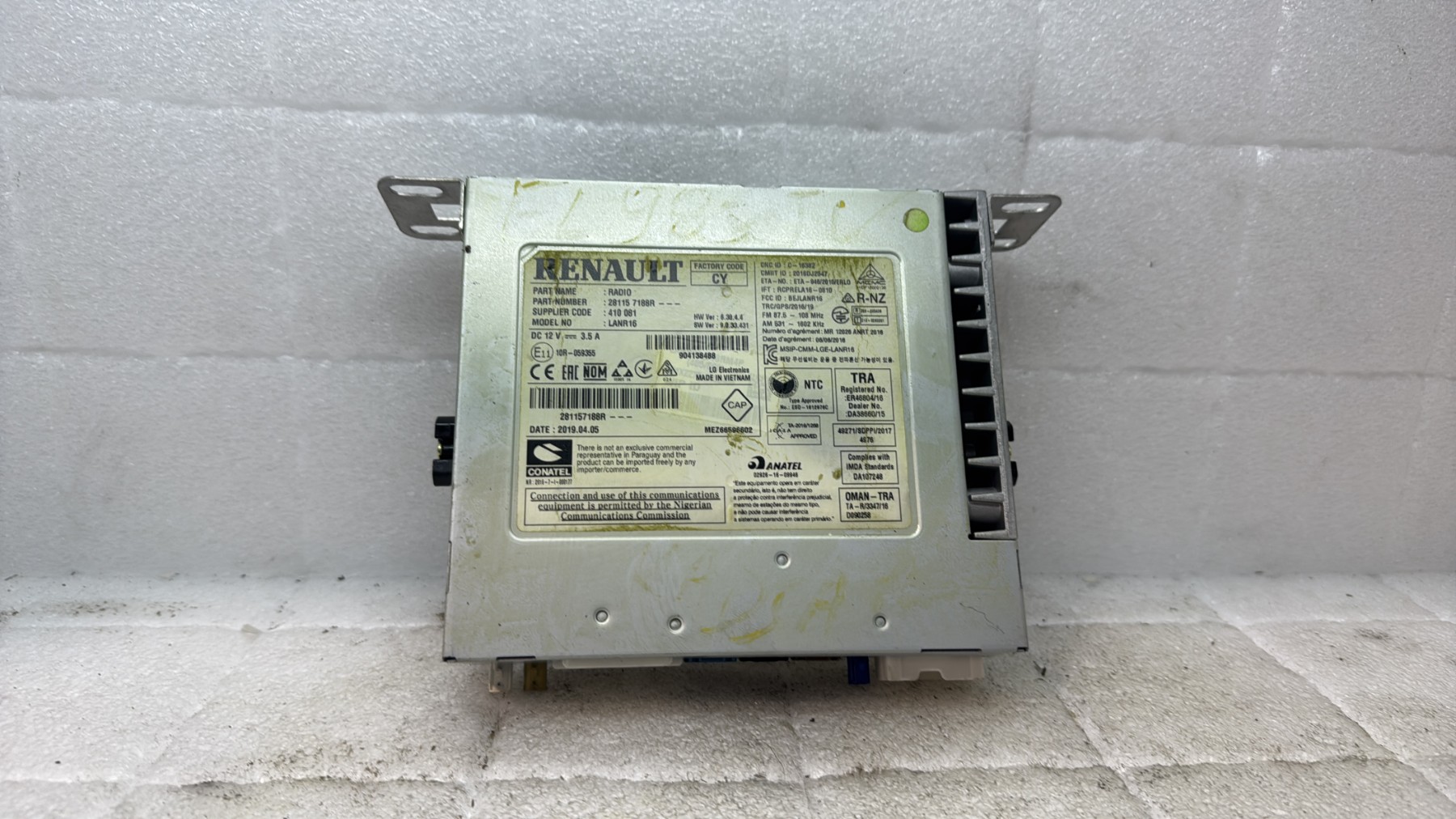 Autoradio d'origine renault kadjar phase 2