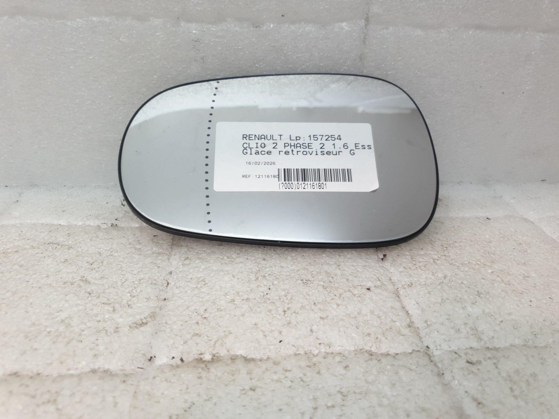 Glace retroviseur gauche renault clio 2 phase 2