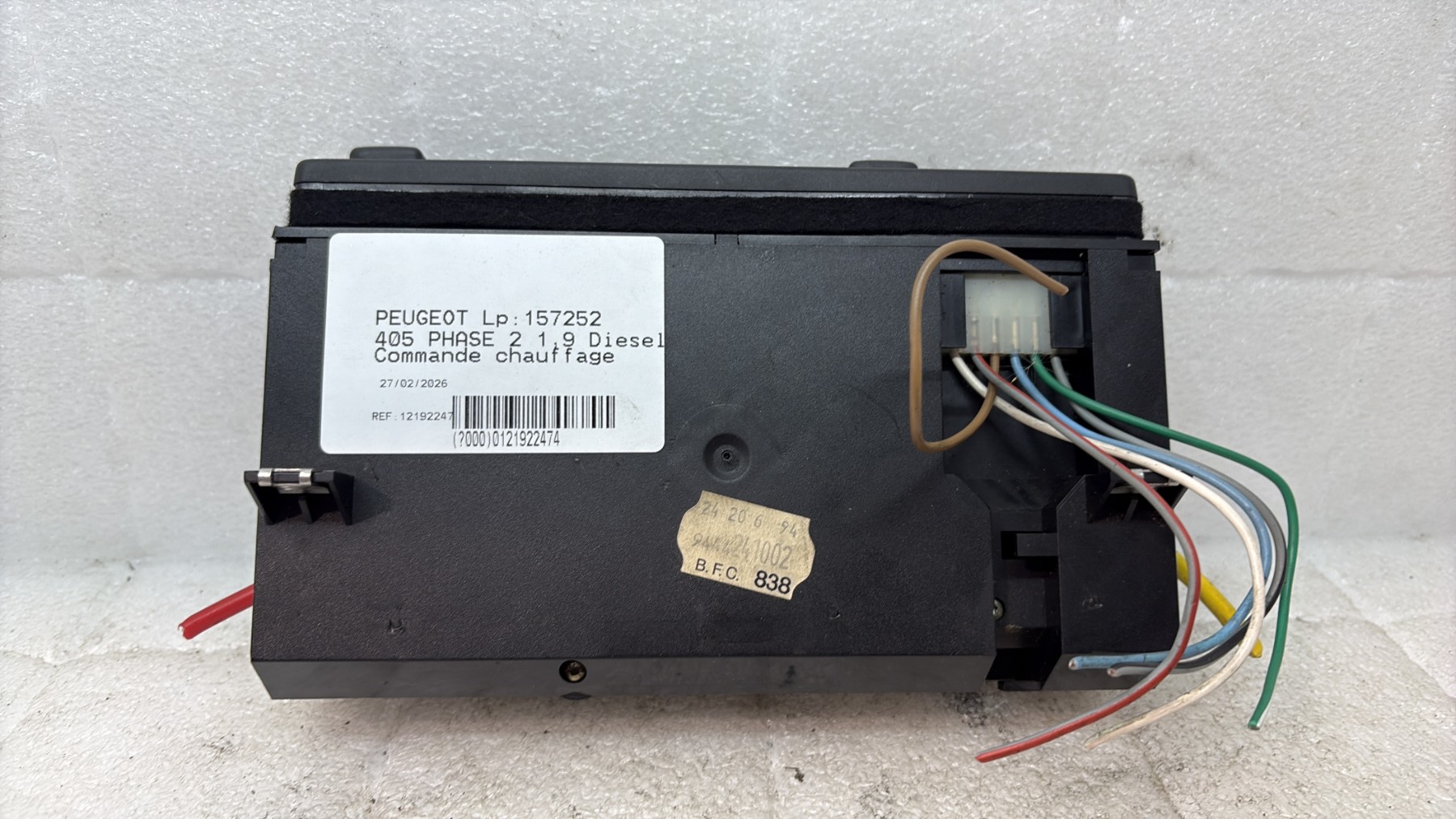 Commande chauffage peugeot 405 phase 2