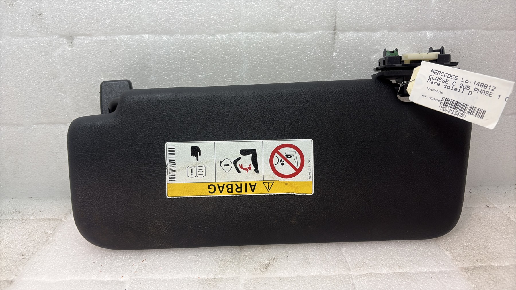Pare soleil droit mercedes classe c 205 phase 1 coupe