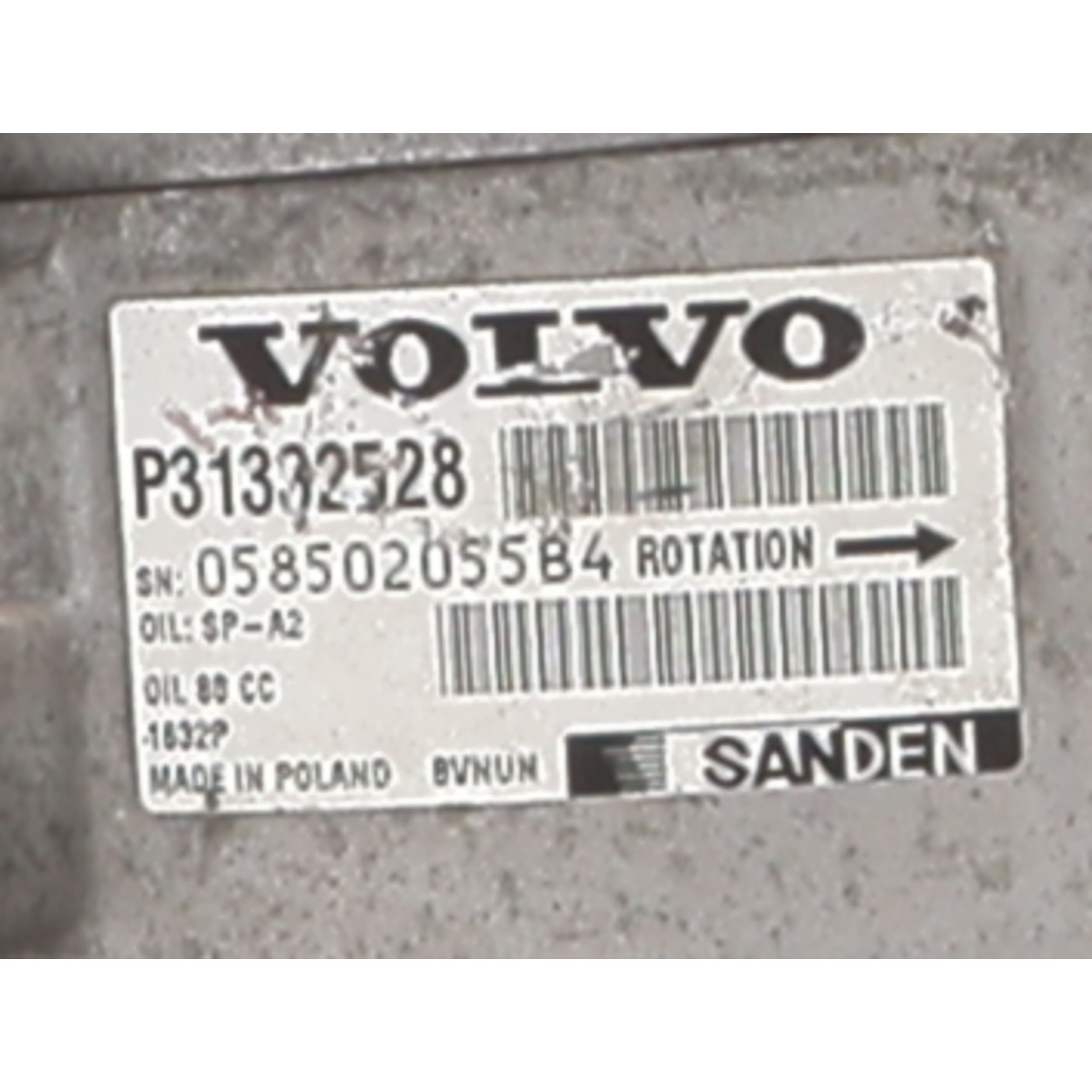 Compresseur clim pour VOLVO S 60 2 PHASE 2 Compresseur clim pour VOLVO S 60 2 PHASE 2