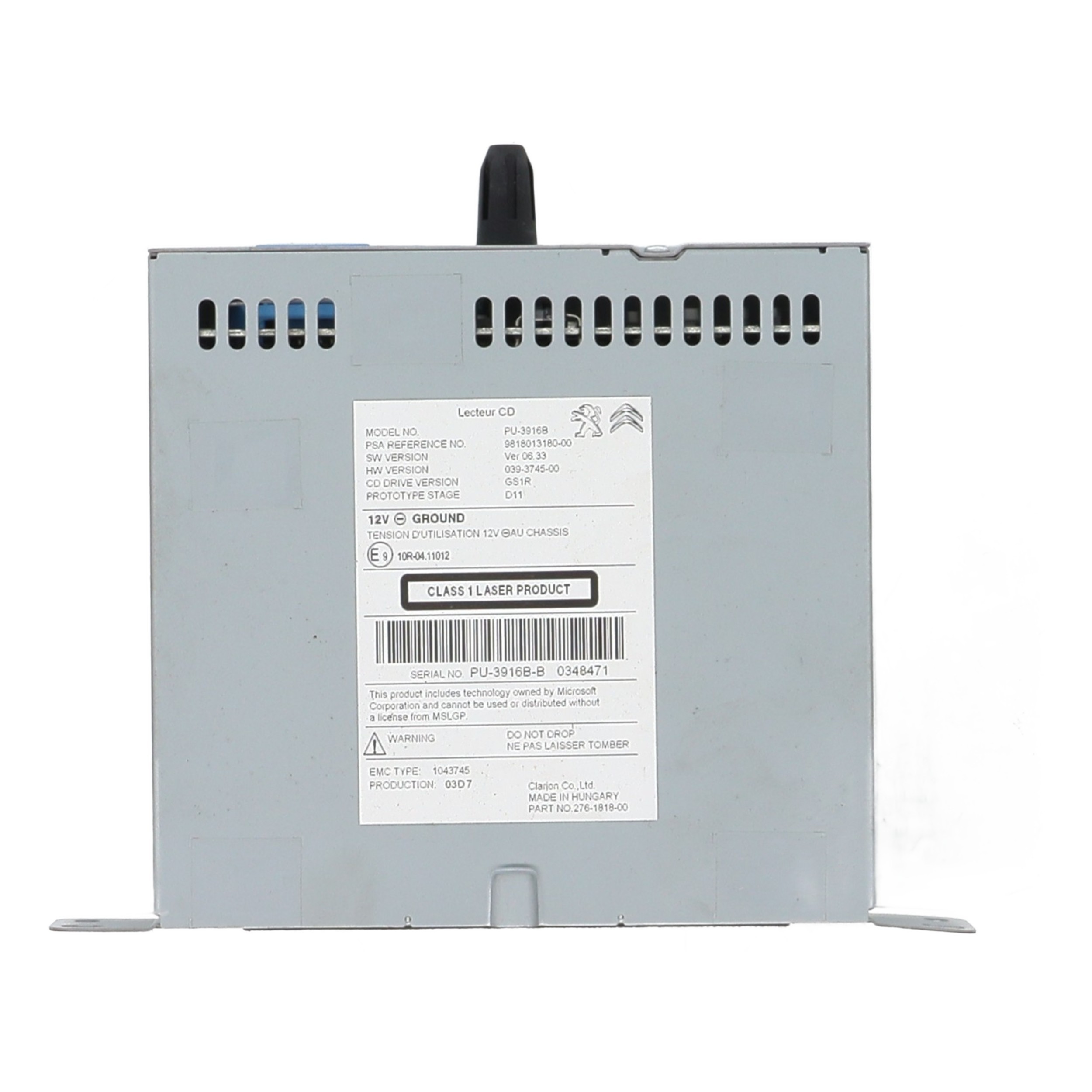 Chargeur CD pour CITROEN C4 2 PHASE 2 Chargeur CD pour CITROEN C4 2 PHASE 2