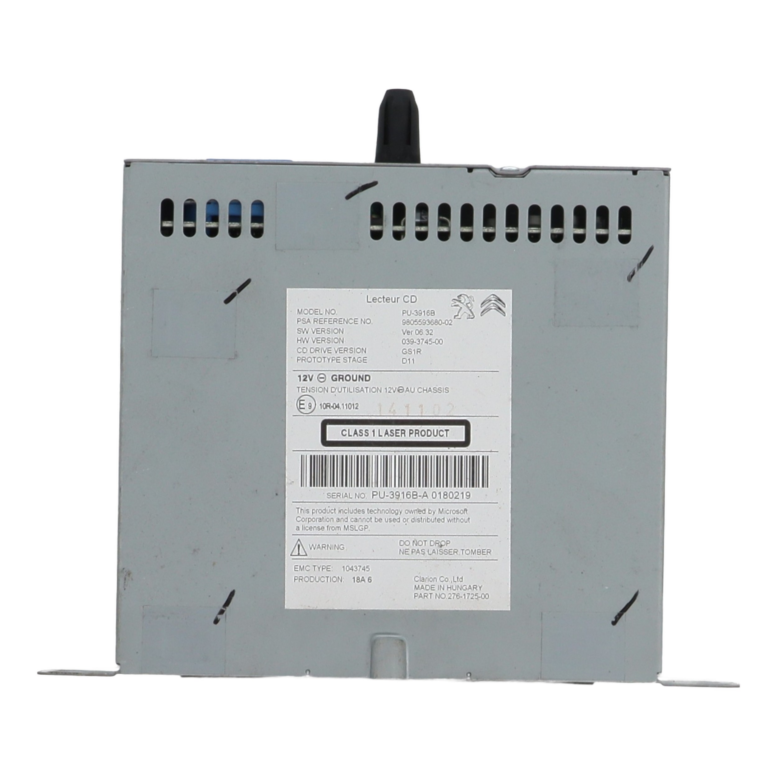 Chargeur CD pour CITROEN C4 2 PHASE 2 Chargeur CD pour CITROEN C4 2 PHASE 2