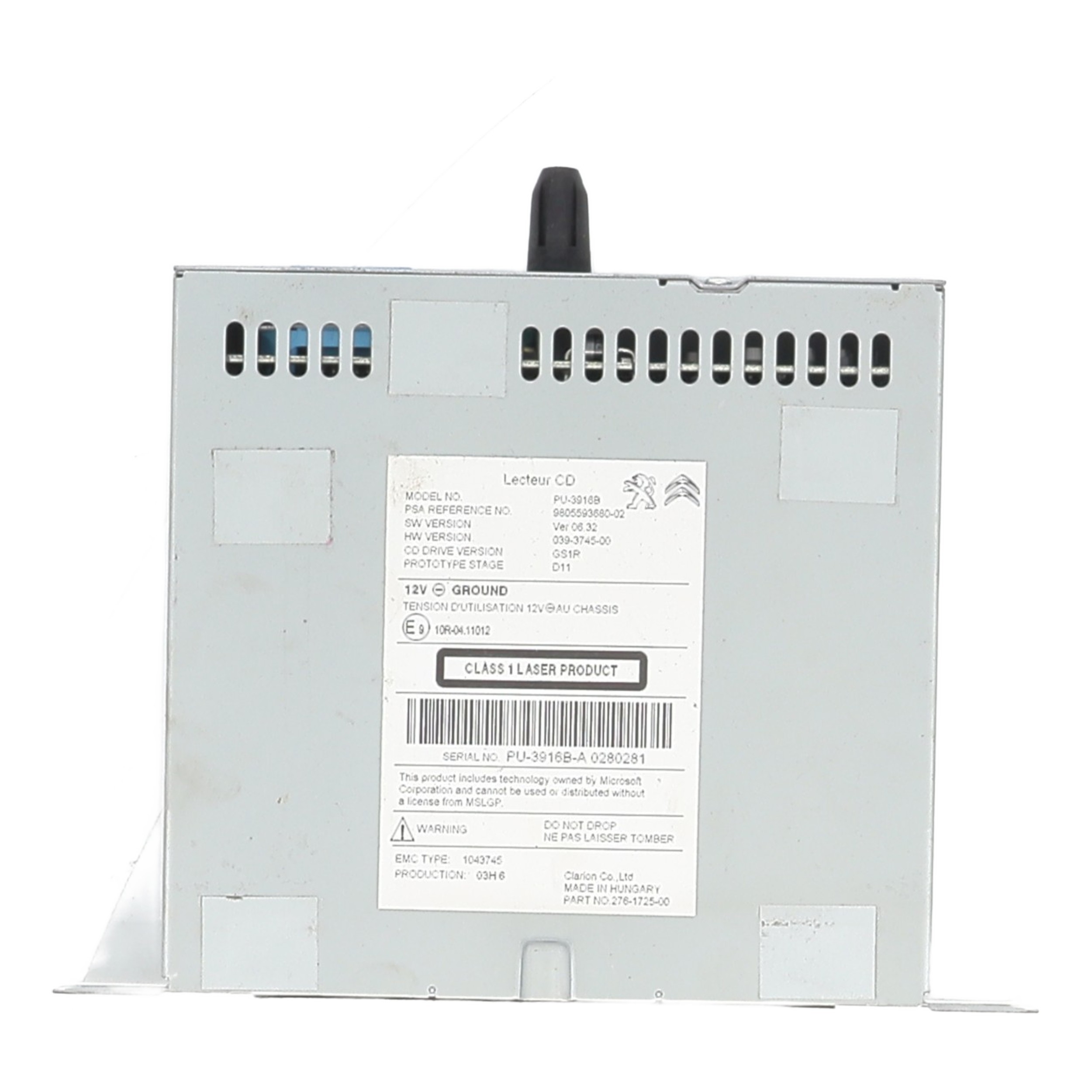 Chargeur CD pour DS DS4 1 PHASE 1 Chargeur CD pour DS DS4 1 PHASE 1