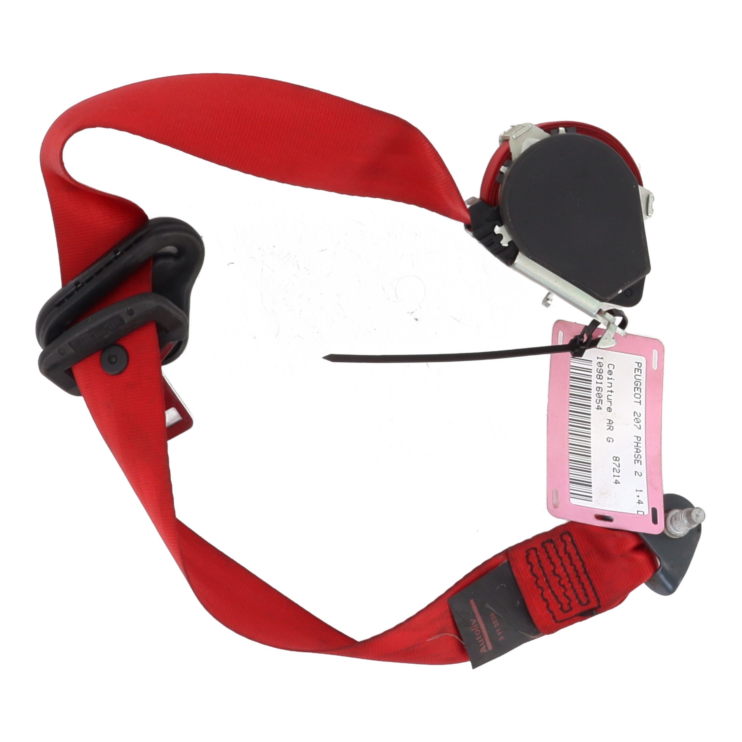 Ceinture arriere gauche pour PEUGEOT 207 PHASE 2 Ceinture arriere gauche pour PEUGEOT 207 PHASE 2