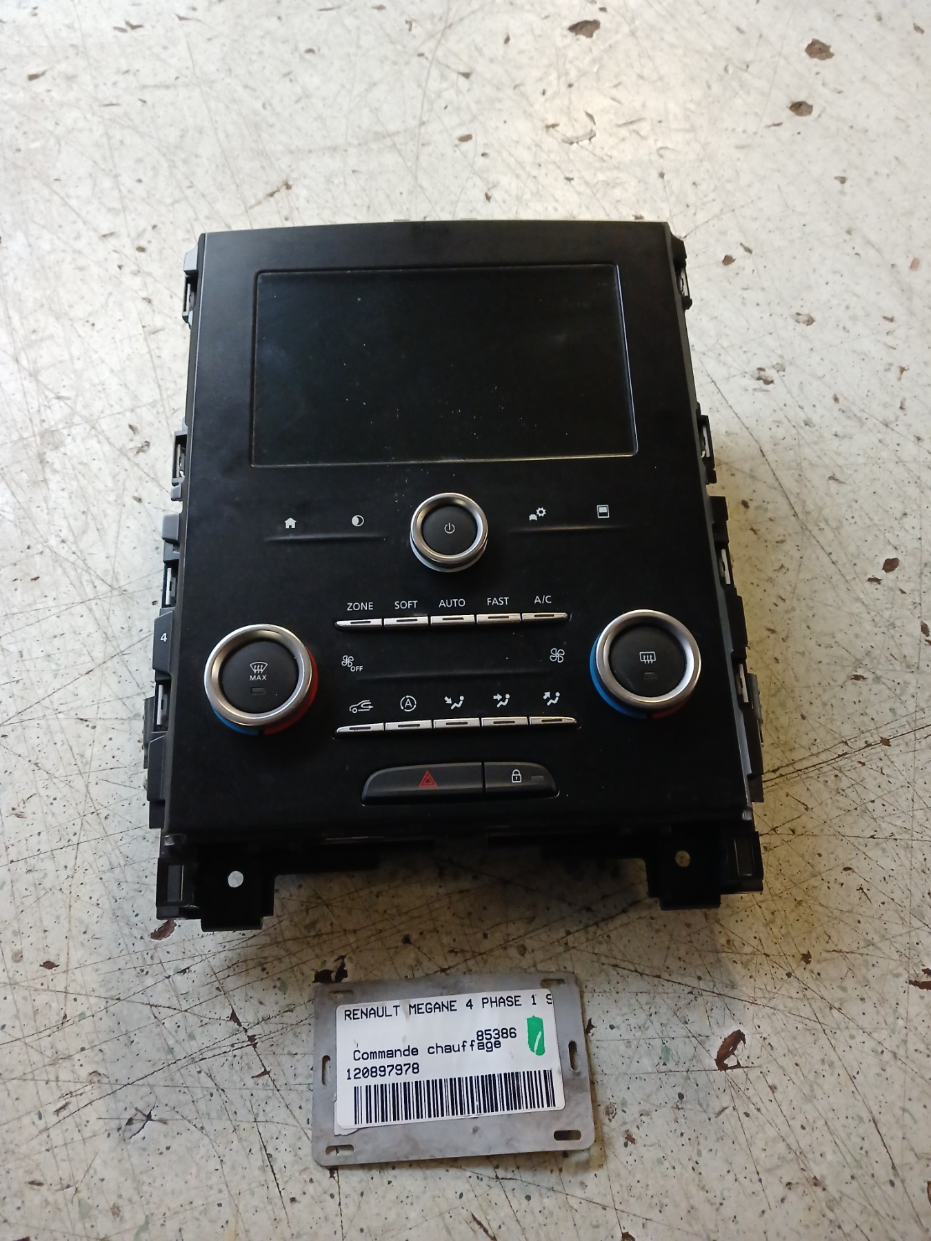 Commande chauffage pour RENAULT MEGANE 4 PHASE 1 Commande chauffage pour RENAULT MEGANE 4 PHASE 1