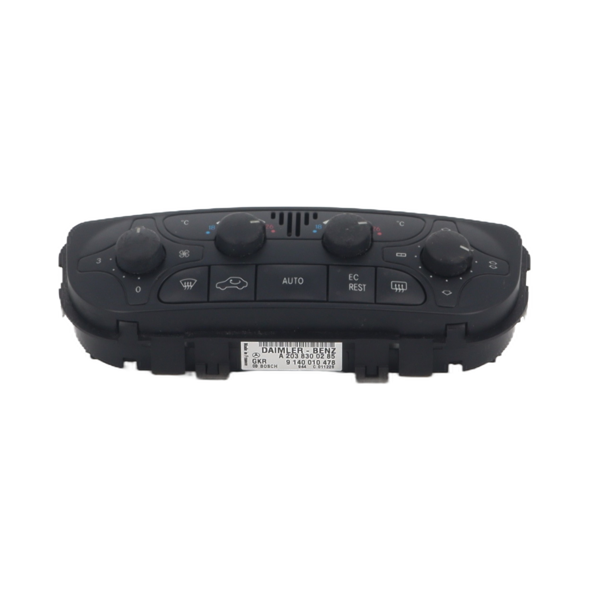 Commande chauffage pour MERCEDES CLASSE C 203 COUPE SPORT PHASE 1 Commande chauffage pour MERCEDES CLASSE C 203 COUPE SPORT PHASE 1