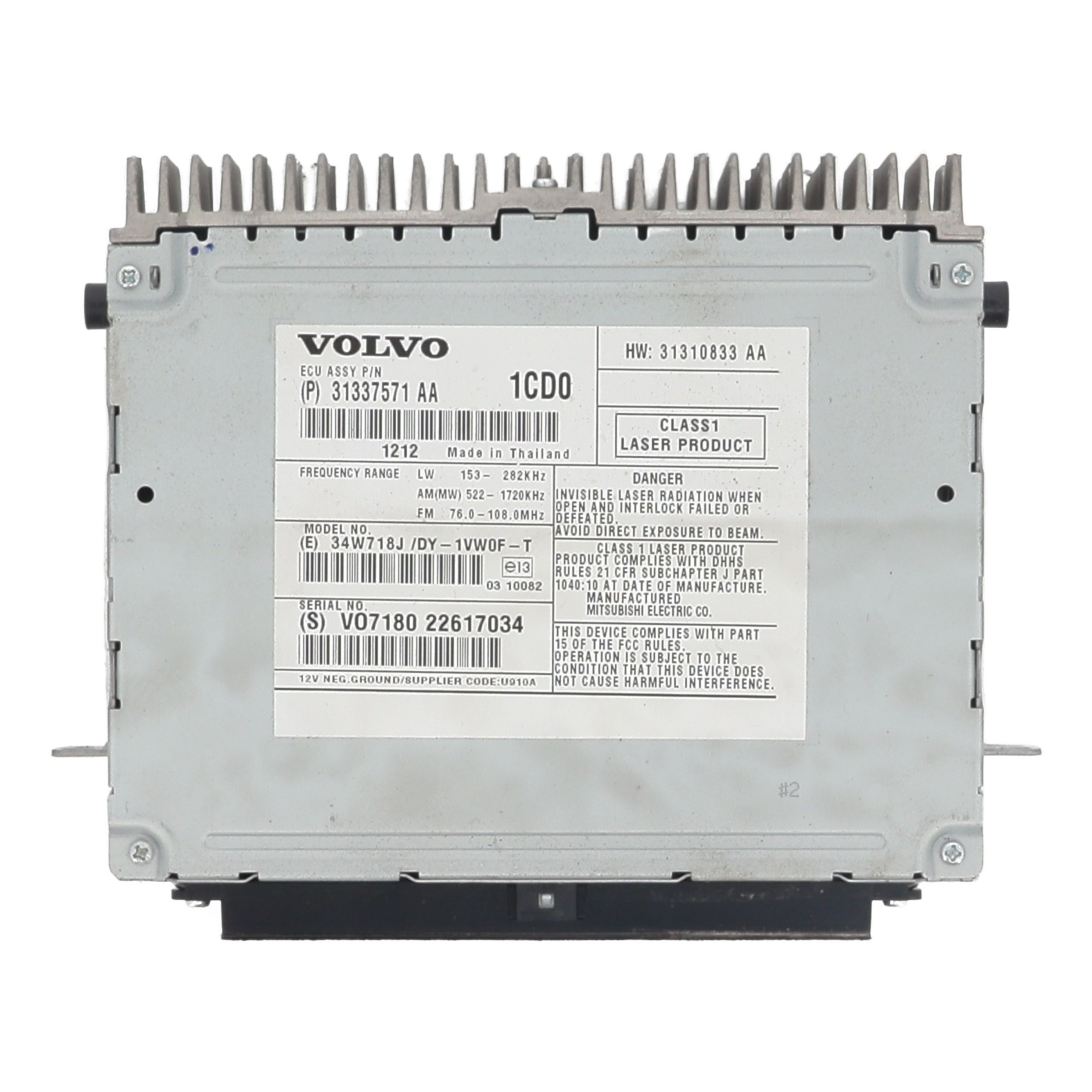 Autoradio d'origine pour VOLVO V 40 CROSS COUNTRY PHASE 1 BREAK Autoradio d'origine pour VOLVO V 40 CROSS COUNTRY PHASE 1 BREAK