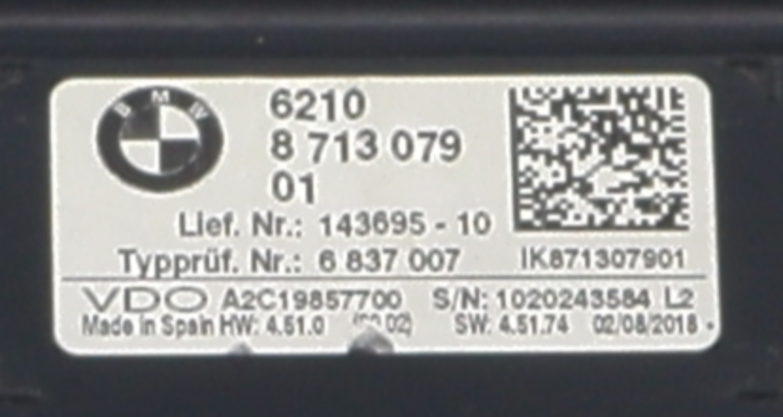 Compteur pour BMW SERIE 1 F20 PHASE 2 Compteur pour BMW SERIE 1 F20 PHASE 2