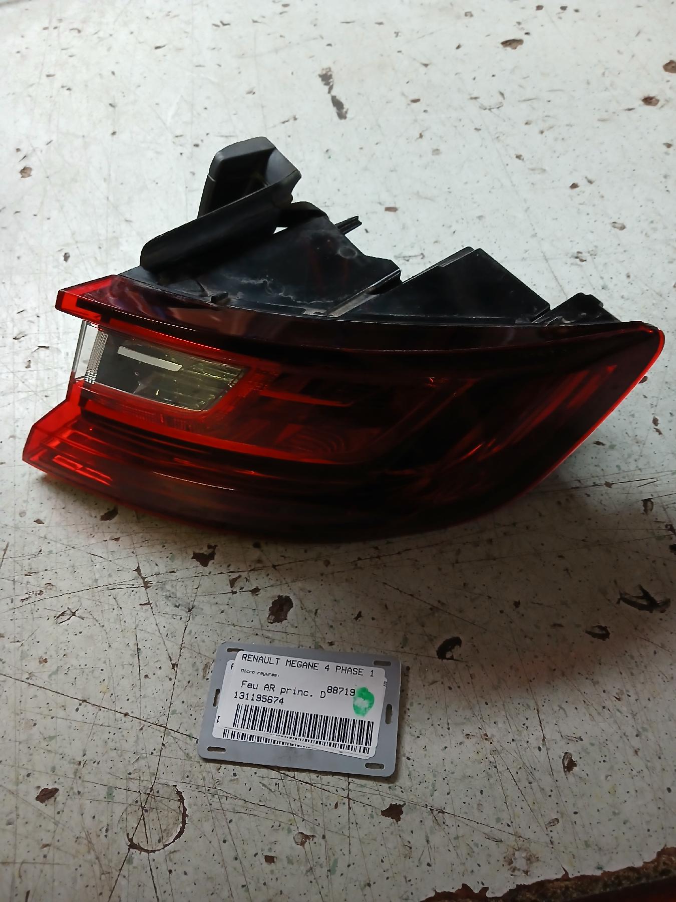 Feu arriere principal droit (feux) pour RENAULT MEGANE 4 PHASE 1 Feu arriere principal droit (feux) pour RENAULT MEGANE 4 PHASE 1