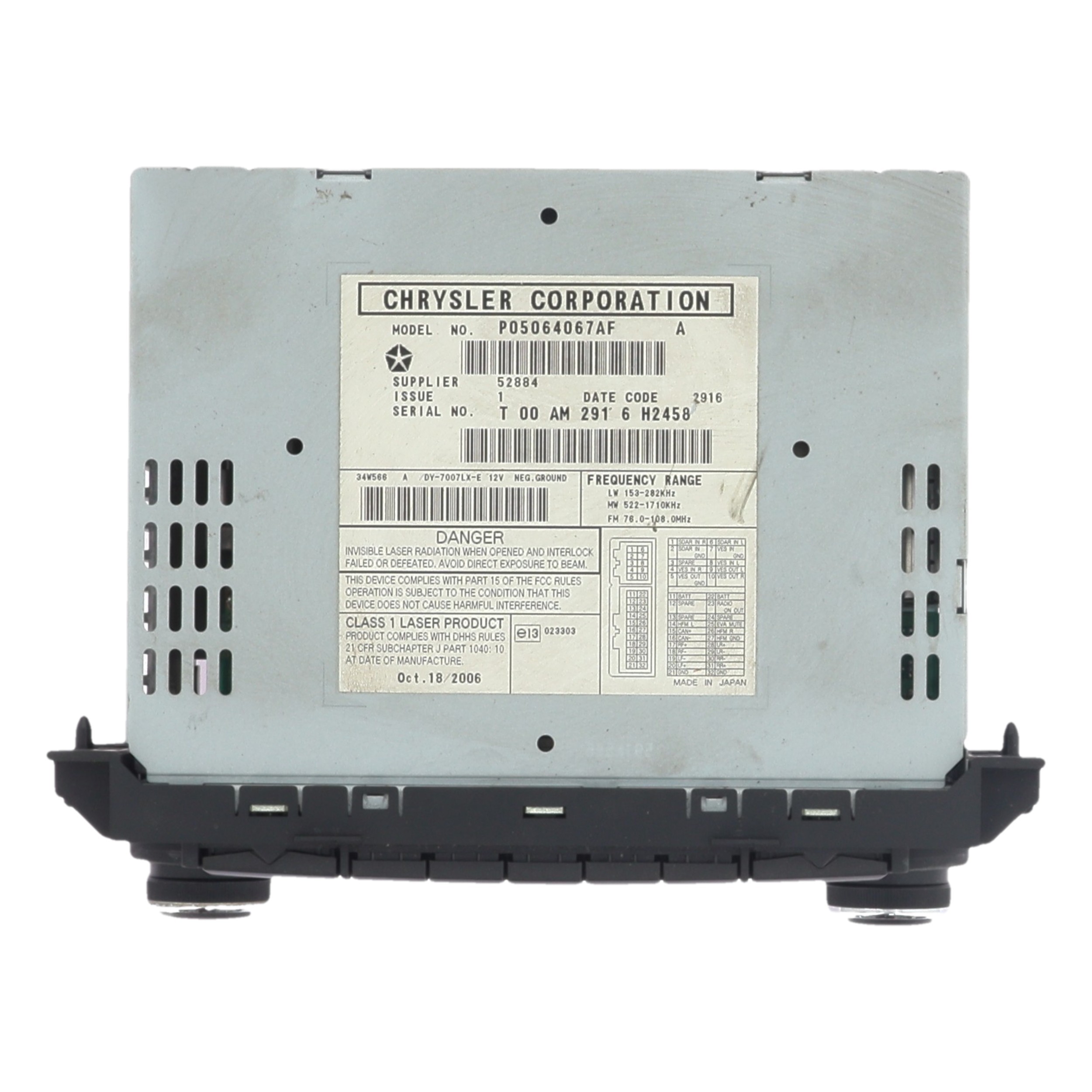 Autoradio d'origine pour CHRYSLER 300C PHASE 1 Autoradio d'origine pour CHRYSLER 300C PHASE 1