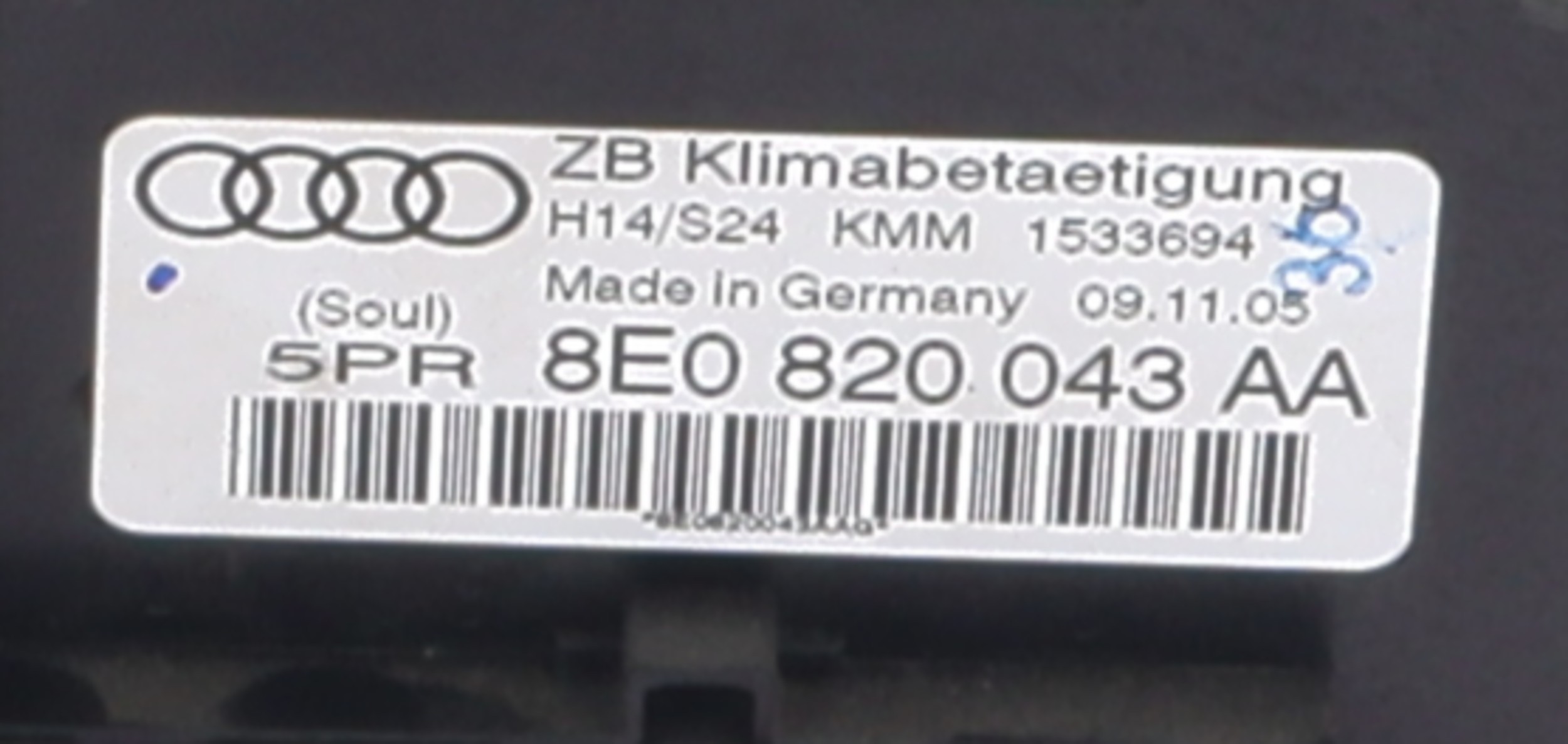 Commande chauffage pour AUDI A4 2 PHASE 1 Commande chauffage pour AUDI A4 2 PHASE 1