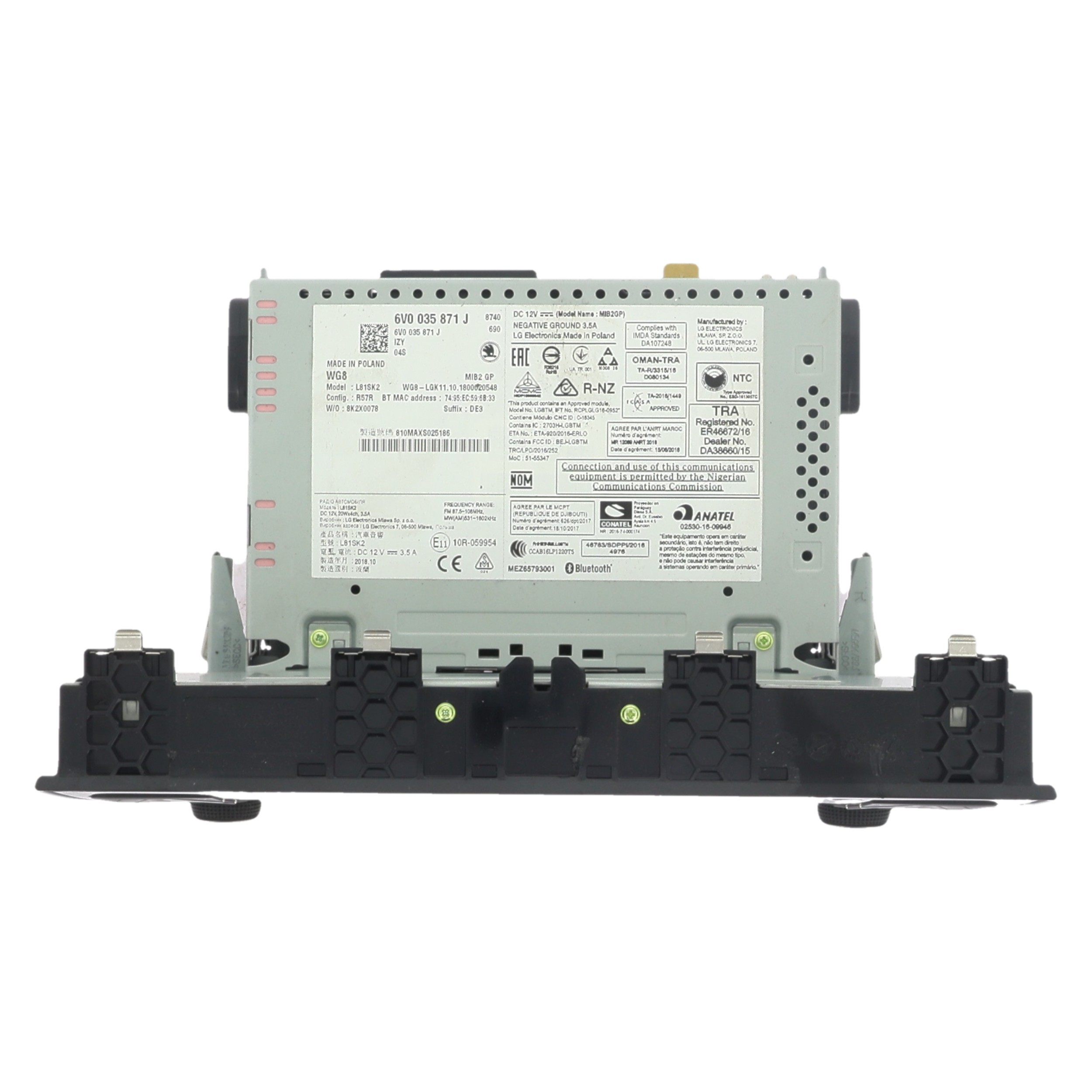 Autoradio d'origine pour SKODA FABIA 3 PHASE 2 Autoradio d'origine pour SKODA FABIA 3 PHASE 2