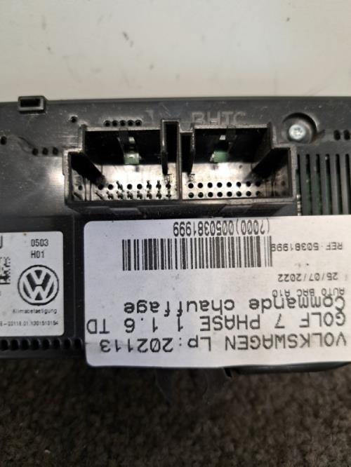 Image Commande chauffage - VOLKSWAGEN GOLF 7