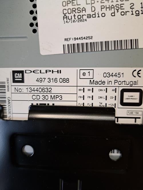 Image Autoradio d'origine - OPEL CORSA D